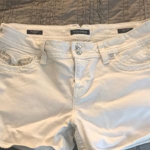 White denim shorts